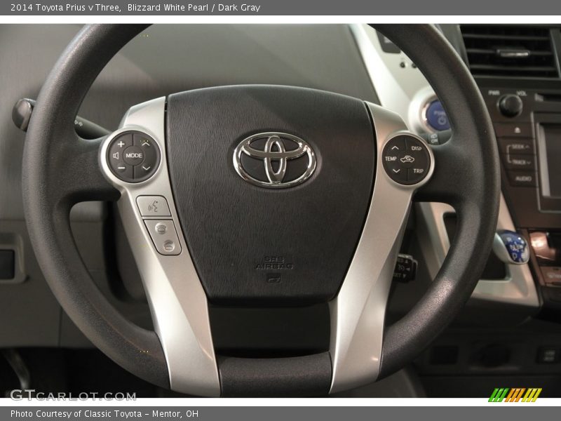 Blizzard White Pearl / Dark Gray 2014 Toyota Prius v Three