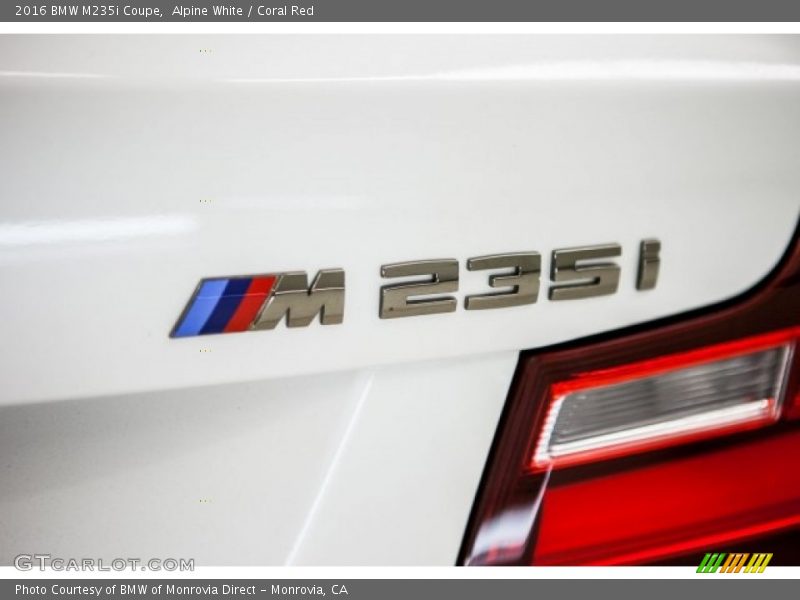 Alpine White / Coral Red 2016 BMW M235i Coupe