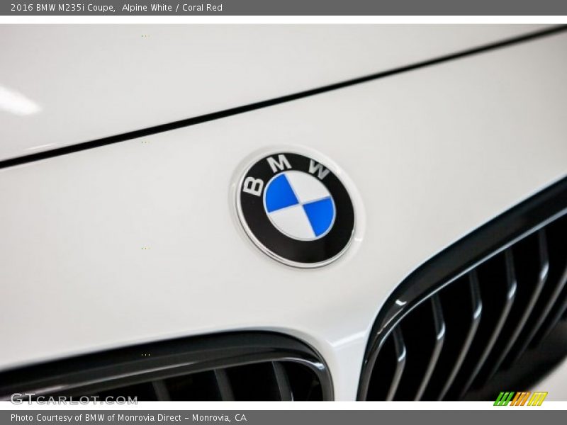Alpine White / Coral Red 2016 BMW M235i Coupe