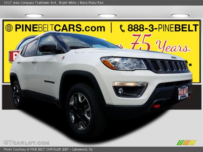 Bright White / Black/Ruby Red 2017 Jeep Compass Trailhawk 4x4