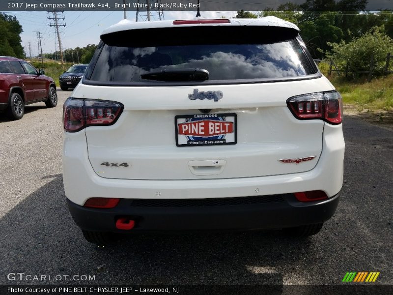 Bright White / Black/Ruby Red 2017 Jeep Compass Trailhawk 4x4