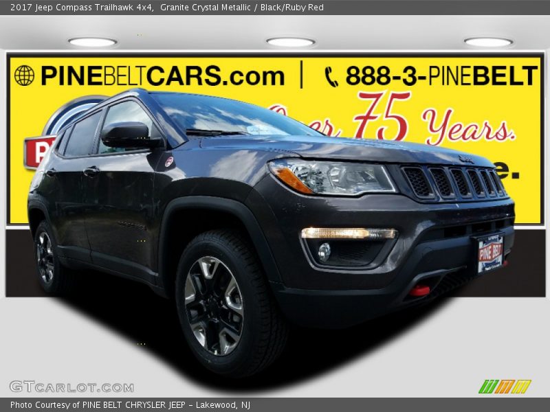 Granite Crystal Metallic / Black/Ruby Red 2017 Jeep Compass Trailhawk 4x4
