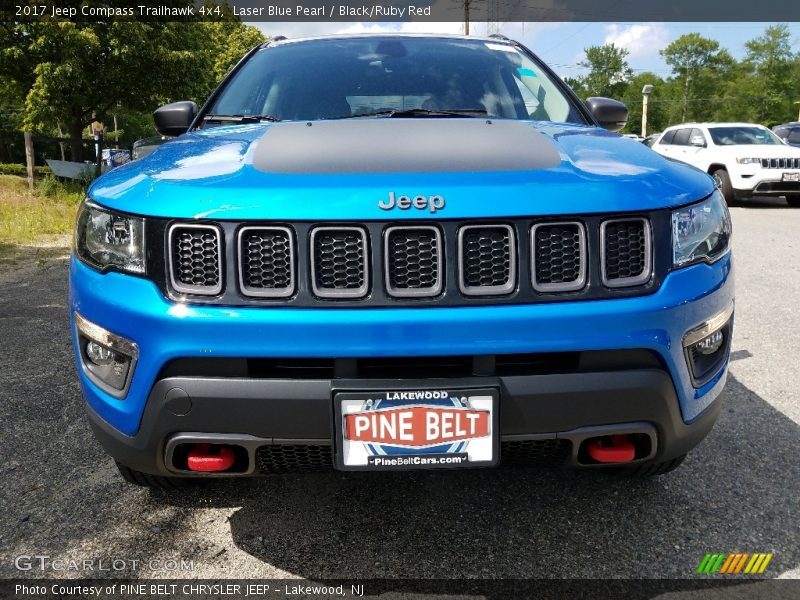 Laser Blue Pearl / Black/Ruby Red 2017 Jeep Compass Trailhawk 4x4