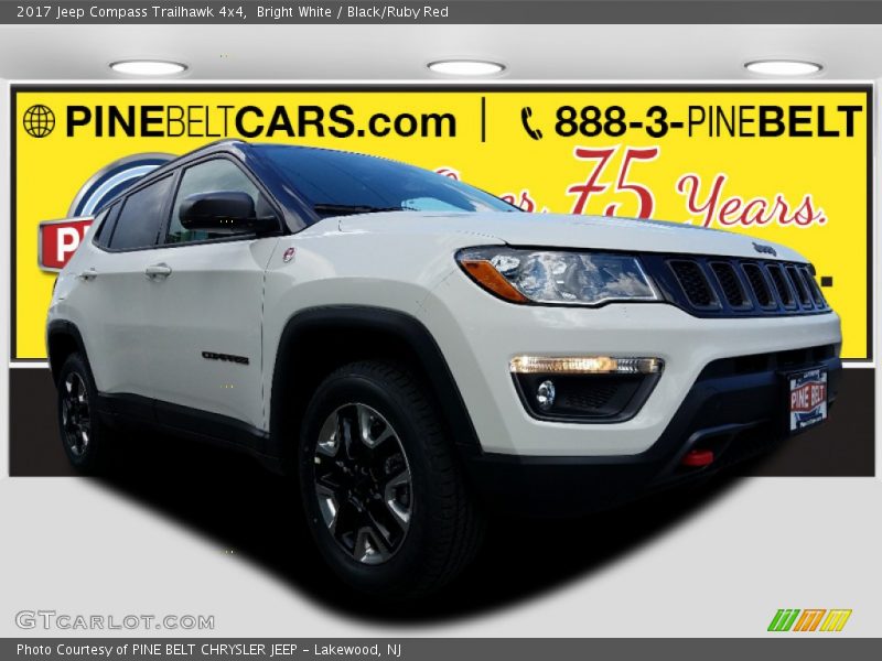 Bright White / Black/Ruby Red 2017 Jeep Compass Trailhawk 4x4