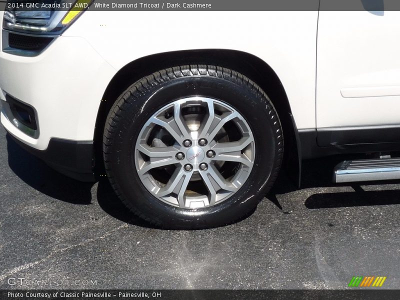 White Diamond Tricoat / Dark Cashmere 2014 GMC Acadia SLT AWD