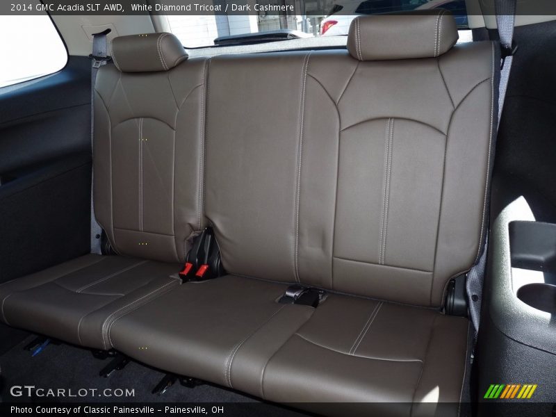 White Diamond Tricoat / Dark Cashmere 2014 GMC Acadia SLT AWD