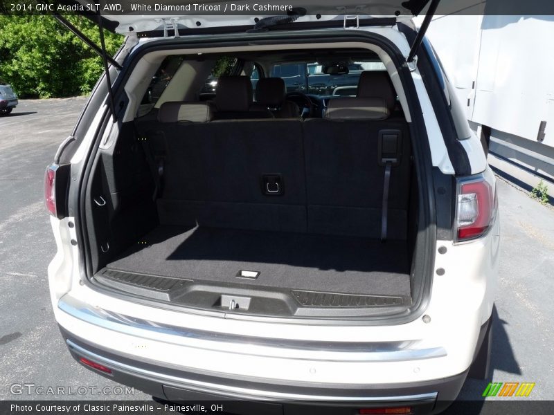White Diamond Tricoat / Dark Cashmere 2014 GMC Acadia SLT AWD