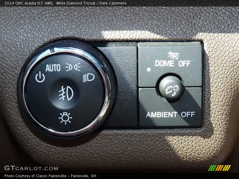 White Diamond Tricoat / Dark Cashmere 2014 GMC Acadia SLT AWD