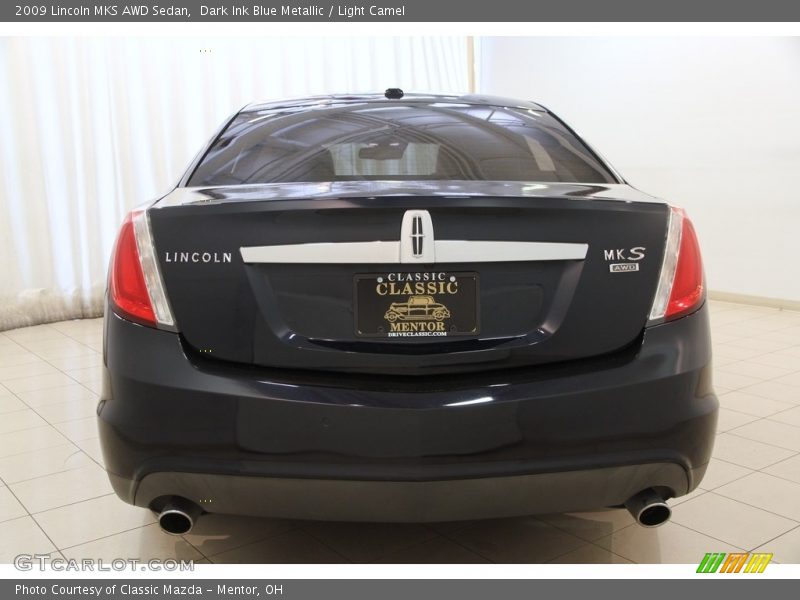 Dark Ink Blue Metallic / Light Camel 2009 Lincoln MKS AWD Sedan