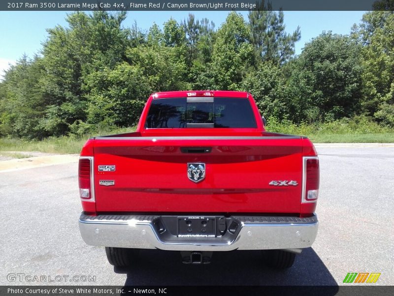 Flame Red / Canyon Brown/Light Frost Beige 2017 Ram 3500 Laramie Mega Cab 4x4