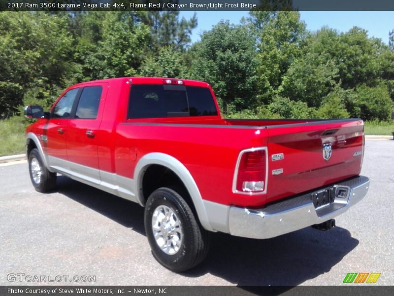 Flame Red / Canyon Brown/Light Frost Beige 2017 Ram 3500 Laramie Mega Cab 4x4