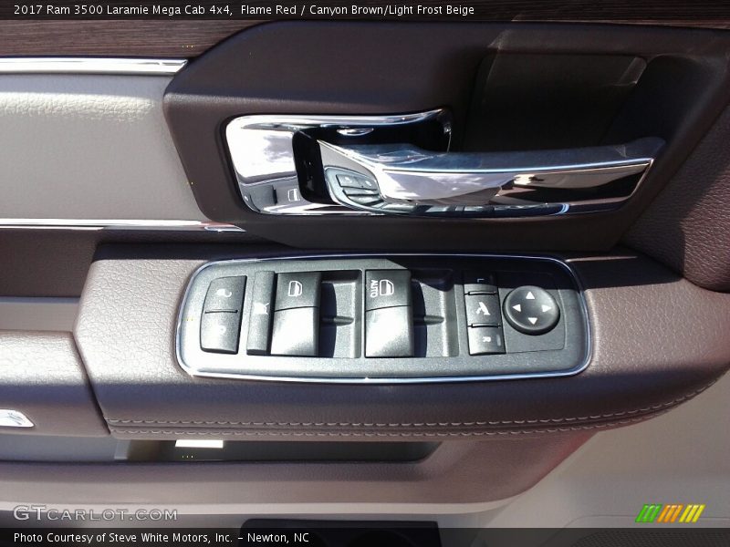 Flame Red / Canyon Brown/Light Frost Beige 2017 Ram 3500 Laramie Mega Cab 4x4