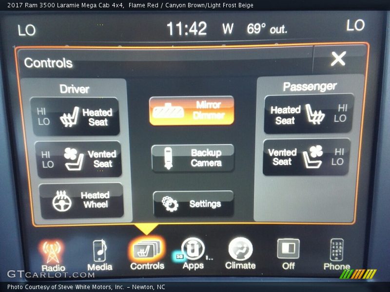 Controls of 2017 3500 Laramie Mega Cab 4x4