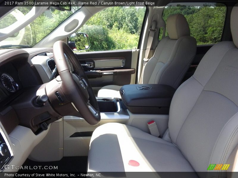 Flame Red / Canyon Brown/Light Frost Beige 2017 Ram 3500 Laramie Mega Cab 4x4