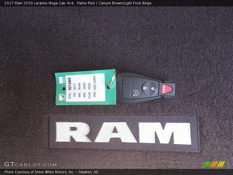 Flame Red / Canyon Brown/Light Frost Beige 2017 Ram 3500 Laramie Mega Cab 4x4
