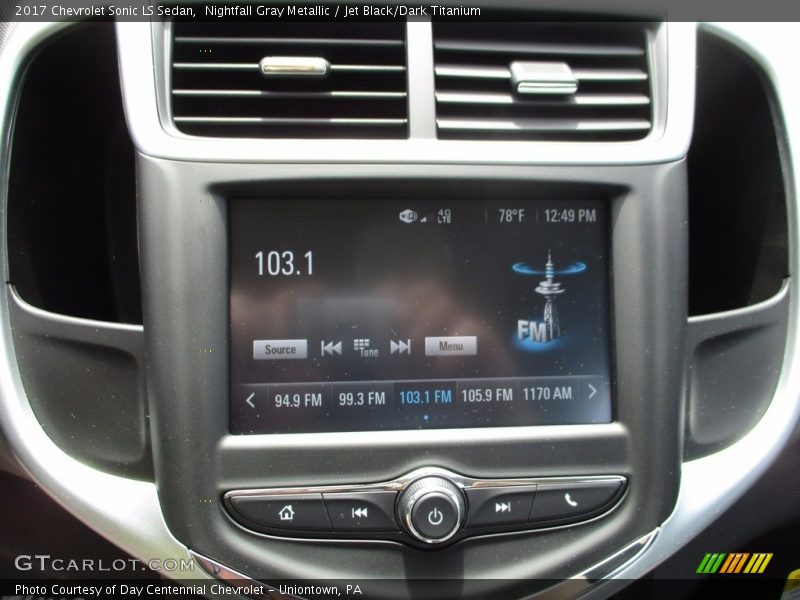 Nightfall Gray Metallic / Jet Black/Dark Titanium 2017 Chevrolet Sonic LS Sedan