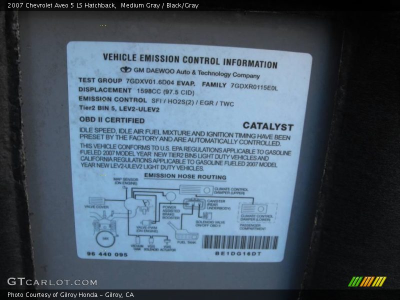Medium Gray / Black/Gray 2007 Chevrolet Aveo 5 LS Hatchback
