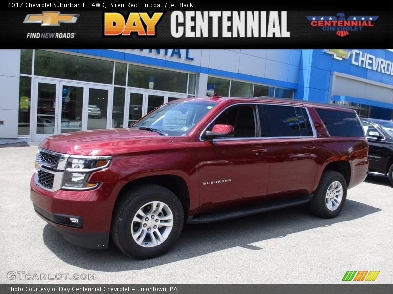 Siren Red Tintcoat / Jet Black 2017 Chevrolet Suburban LT 4WD