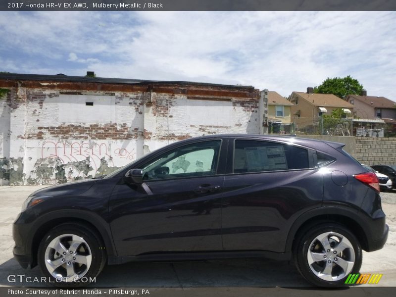 Mulberry Metallic / Black 2017 Honda HR-V EX AWD