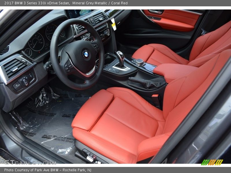 Mineral Grey Metallic / Coral Red 2017 BMW 3 Series 330i xDrive Sedan
