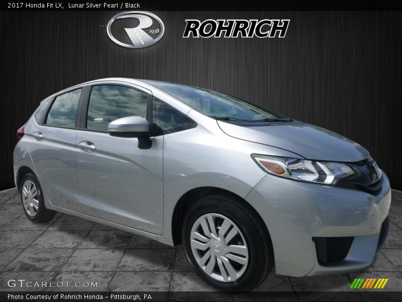 Lunar Silver Pearl / Black 2017 Honda Fit LX