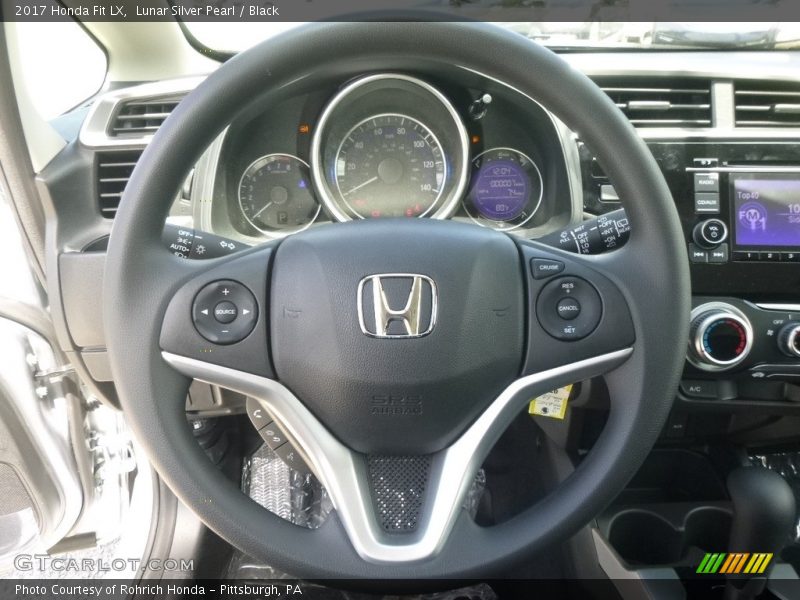 Lunar Silver Pearl / Black 2017 Honda Fit LX