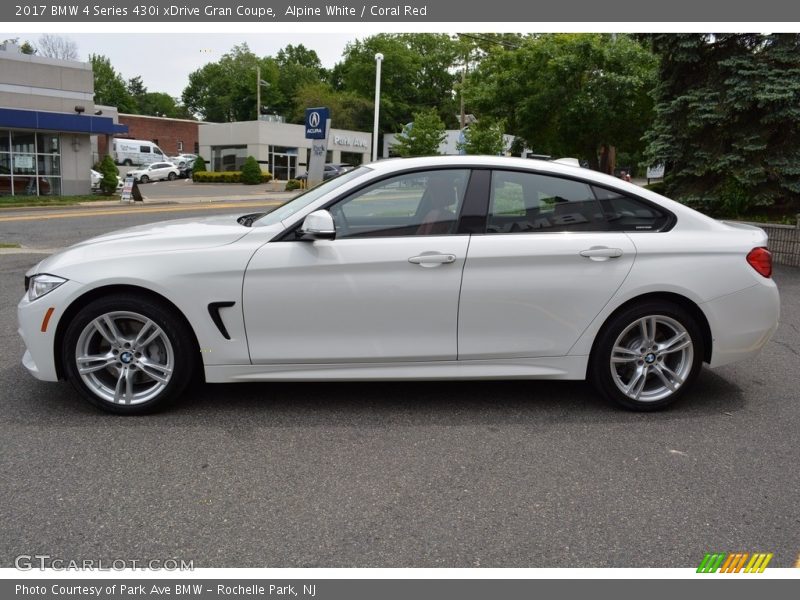 Alpine White / Coral Red 2017 BMW 4 Series 430i xDrive Gran Coupe