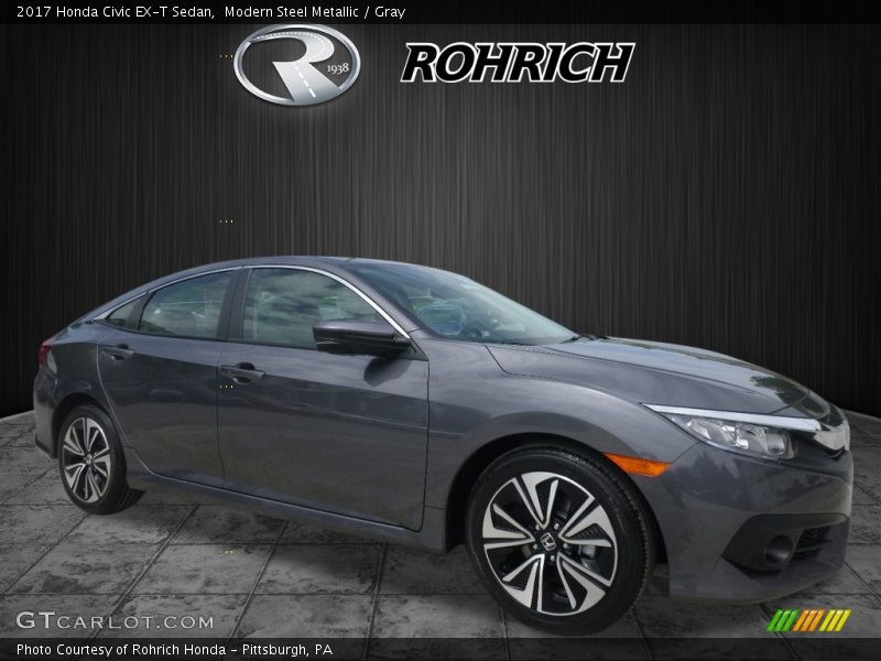 Modern Steel Metallic / Gray 2017 Honda Civic EX-T Sedan