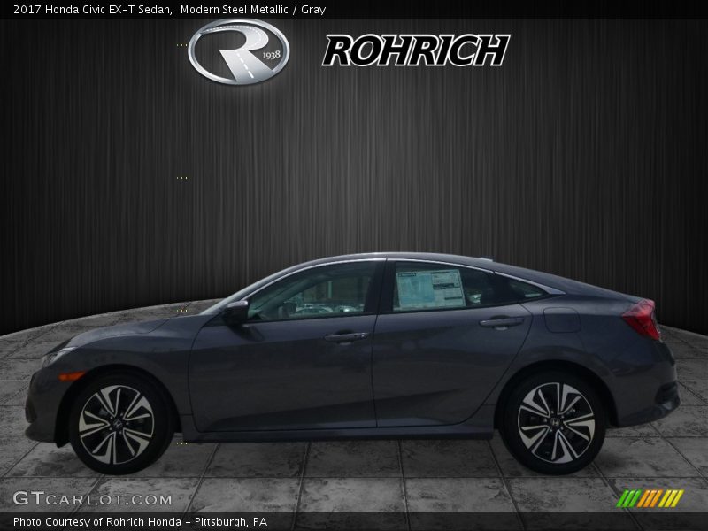 Modern Steel Metallic / Gray 2017 Honda Civic EX-T Sedan