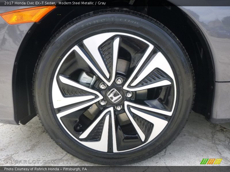 Modern Steel Metallic / Gray 2017 Honda Civic EX-T Sedan