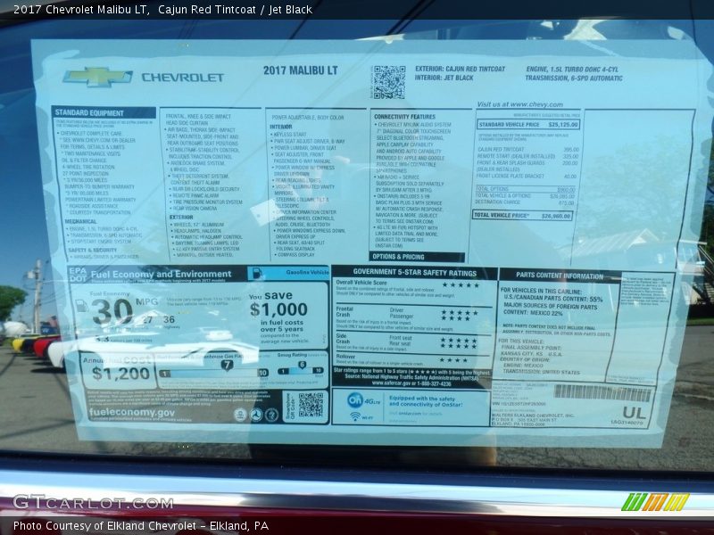 Cajun Red Tintcoat / Jet Black 2017 Chevrolet Malibu LT