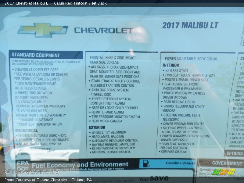 Cajun Red Tintcoat / Jet Black 2017 Chevrolet Malibu LT