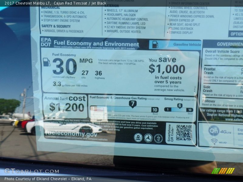 Cajun Red Tintcoat / Jet Black 2017 Chevrolet Malibu LT