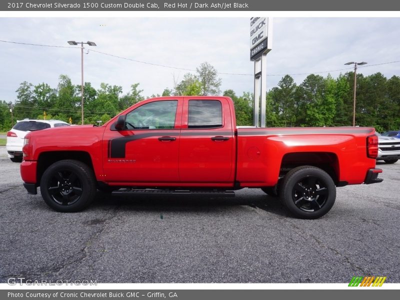 Red Hot / Dark Ash/Jet Black 2017 Chevrolet Silverado 1500 Custom Double Cab