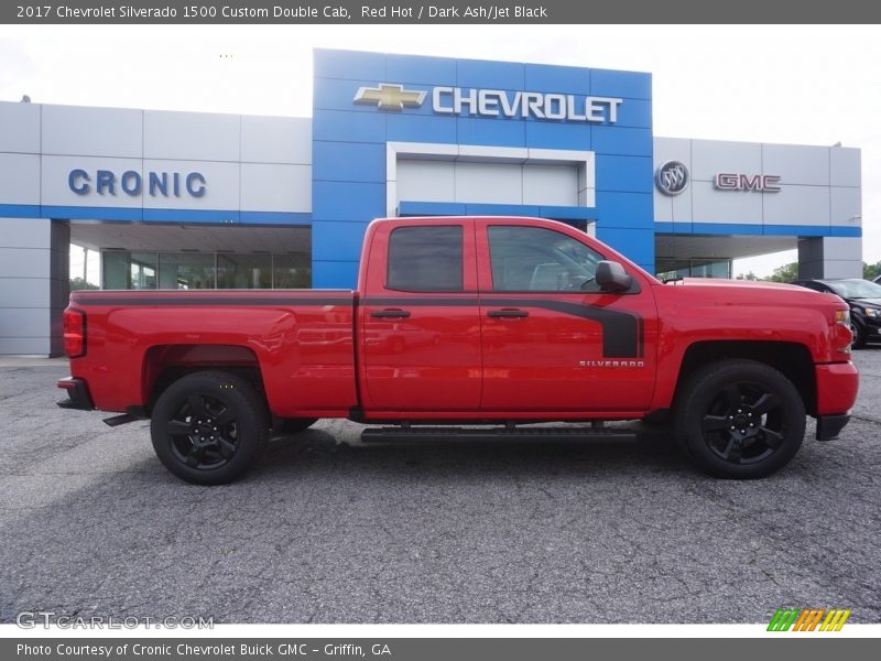 Red Hot / Dark Ash/Jet Black 2017 Chevrolet Silverado 1500 Custom Double Cab