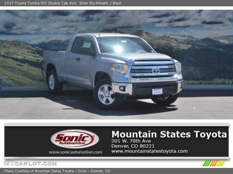 Silver Sky Metallic / Black 2017 Toyota Tundra SR5 Double Cab 4x4