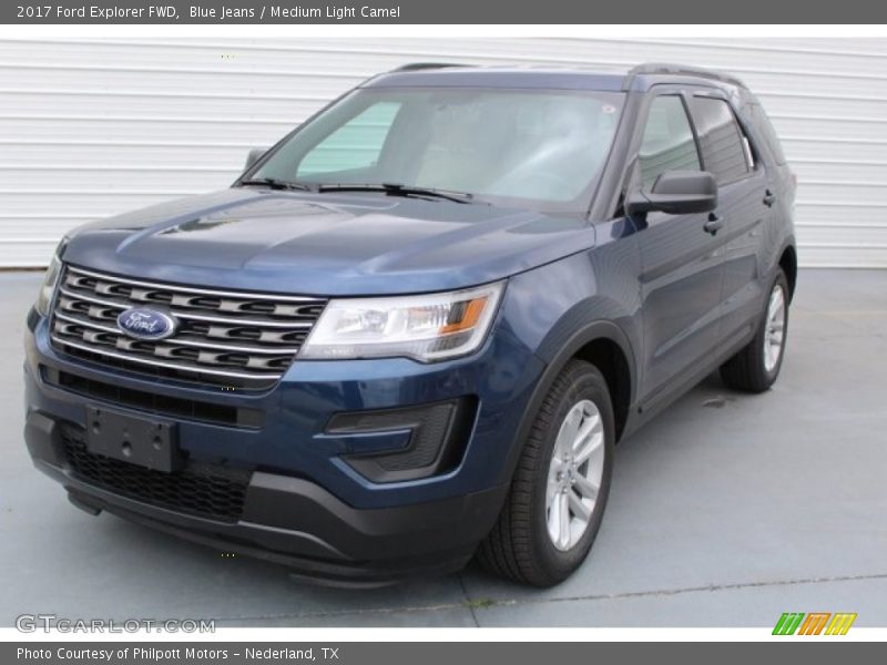 Blue Jeans / Medium Light Camel 2017 Ford Explorer FWD