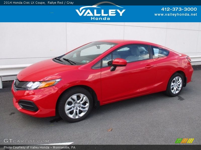 Rallye Red / Gray 2014 Honda Civic LX Coupe