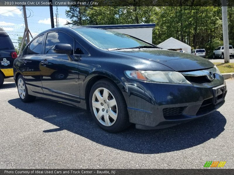 Crystal Black Pearl / Gray 2010 Honda Civic LX Sedan