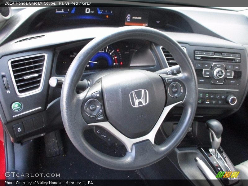 Rallye Red / Gray 2014 Honda Civic LX Coupe