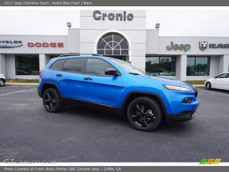 Hydro Blue Pearl / Black 2017 Jeep Cherokee Sport