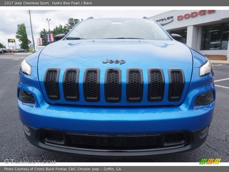 Hydro Blue Pearl / Black 2017 Jeep Cherokee Sport