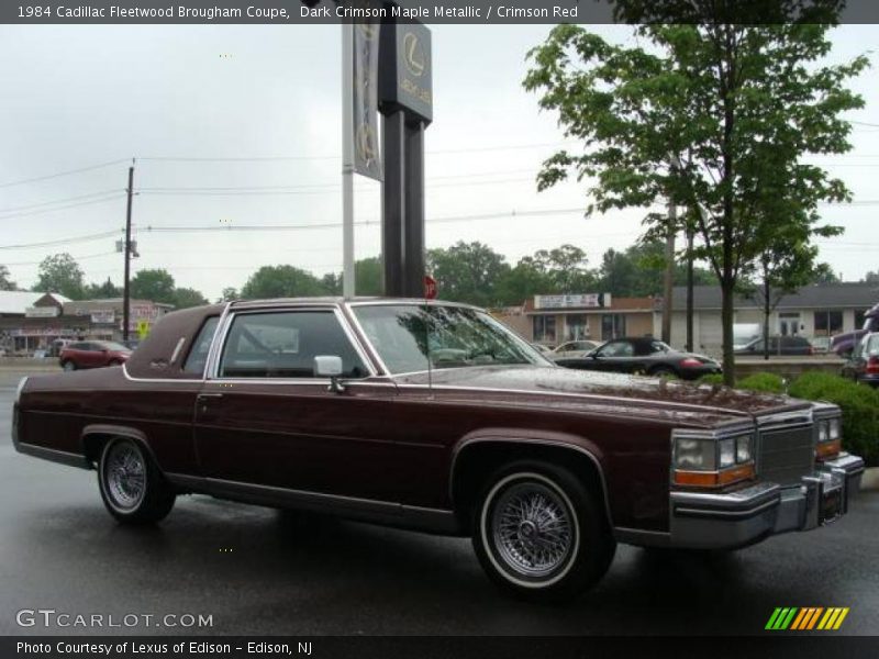 Dark Crimson Maple Metallic / Crimson Red 1984 Cadillac Fleetwood Brougham Coupe