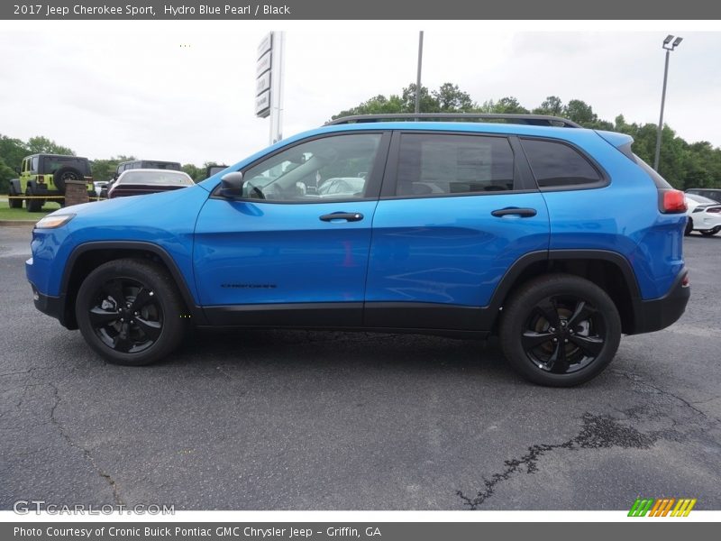 Hydro Blue Pearl / Black 2017 Jeep Cherokee Sport