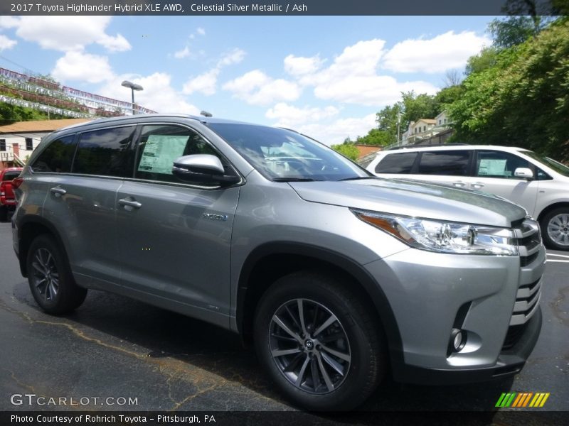 Celestial Silver Metallic / Ash 2017 Toyota Highlander Hybrid XLE AWD
