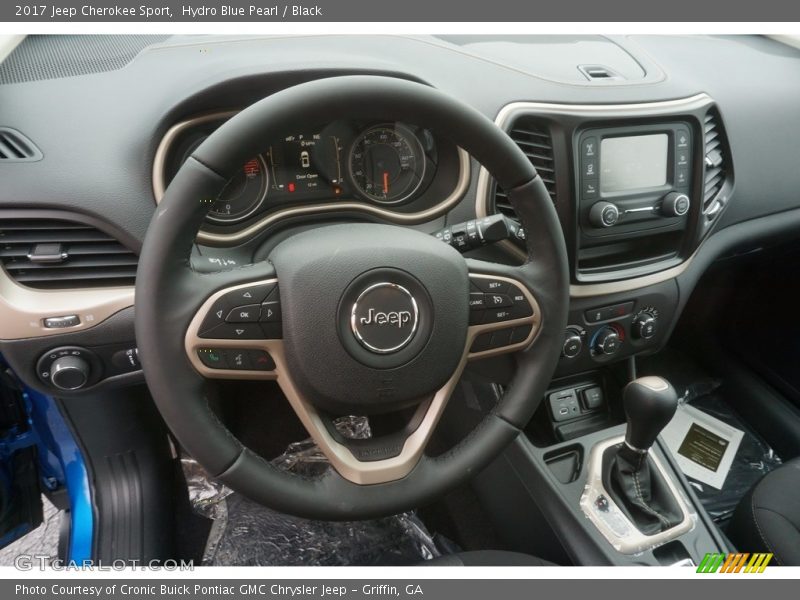 Hydro Blue Pearl / Black 2017 Jeep Cherokee Sport