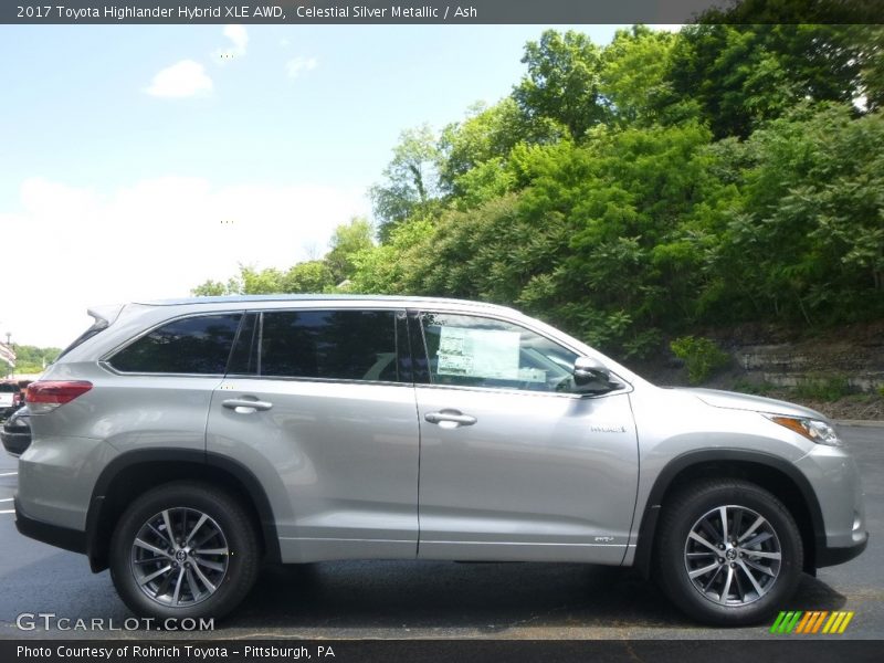 Celestial Silver Metallic / Ash 2017 Toyota Highlander Hybrid XLE AWD