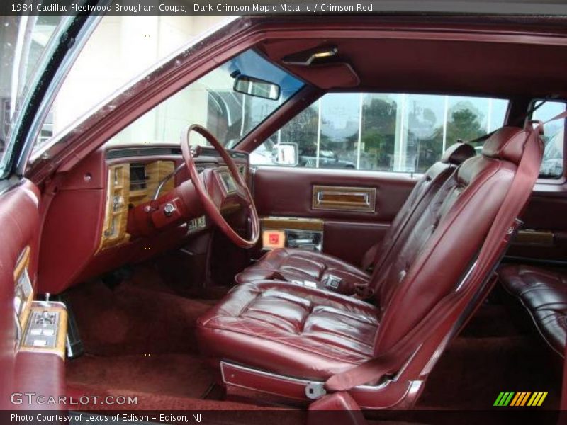 Dark Crimson Maple Metallic / Crimson Red 1984 Cadillac Fleetwood Brougham Coupe