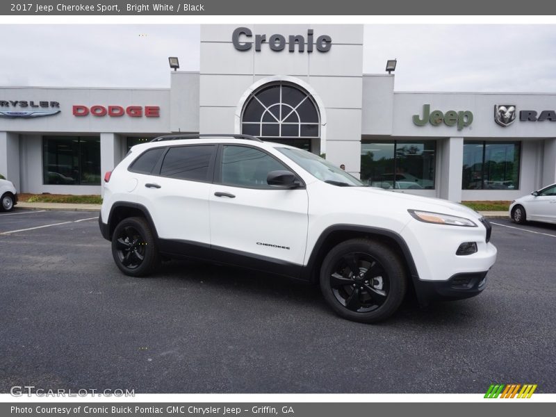Bright White / Black 2017 Jeep Cherokee Sport