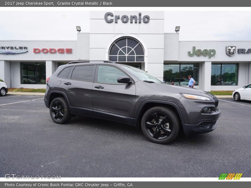 Granite Crystal Metallic / Black 2017 Jeep Cherokee Sport